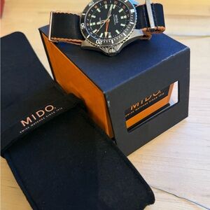 Mido Men's Watch with Black and Orange Highlights